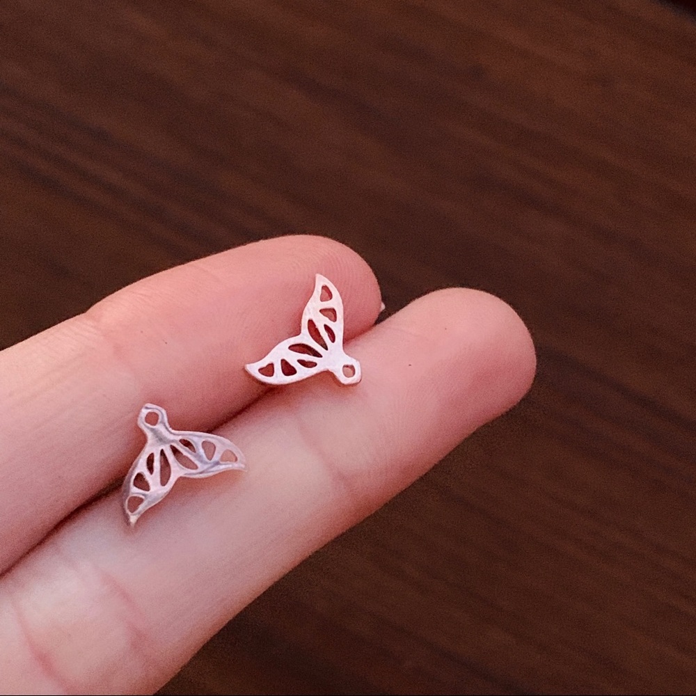 MERMAID Tail ROSE GOLD Stainless Steel Stud Earrings With Gift Bag